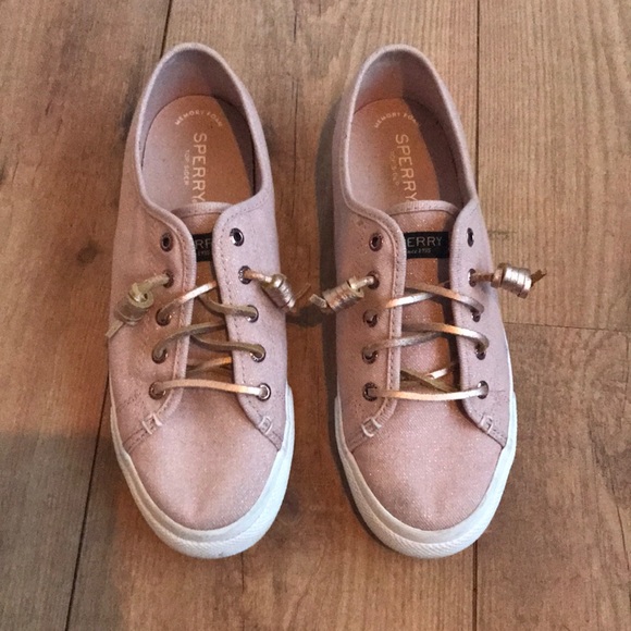 Sperry Shoes - Pink sparkly Sperry tennis shoes